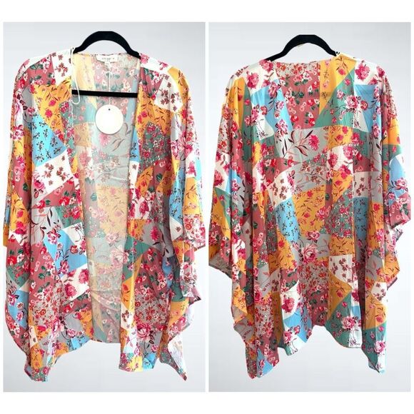 Size XL/1XL Umgee Mixed Patch Floral Print Kimono - Picture 1 of 8